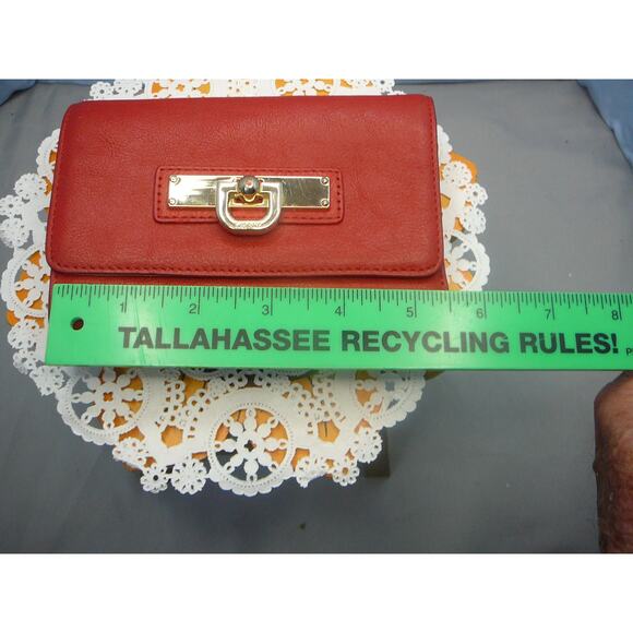 DKNY Red 100% Leather Card Wallet - Picture 7 of 10